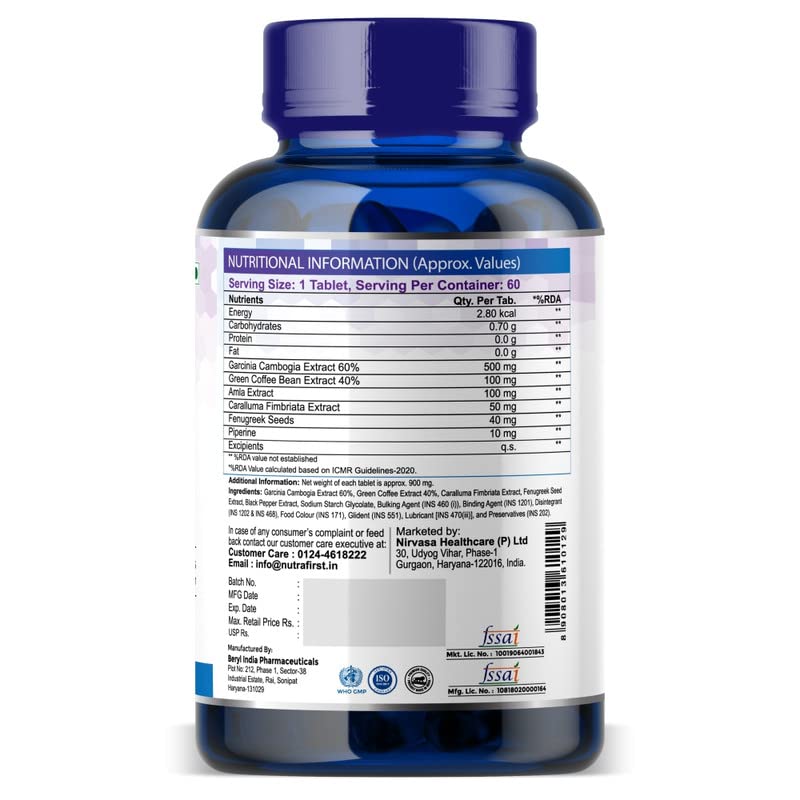 Nutrafirst KETO Advanced Tablets (60 Tab) with Garcinia Cambogia & Green Coffee Extract | Supports Weight Loss, Fat Burning & Ketosis | Boosts Energy & Metabolism | Natural Keto Supplement