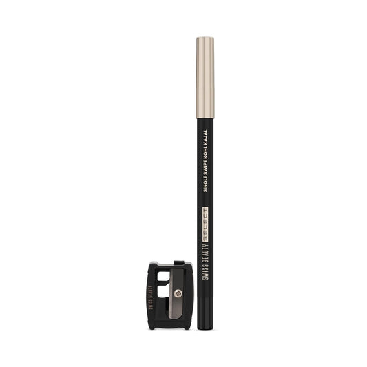 SWISS BEAUTY Select Single Swipe High Impact Kohl Cream Matte Kajal for women | With In-Built Smudger | 16-Hour Stay | Shade, 1.2G |, Black