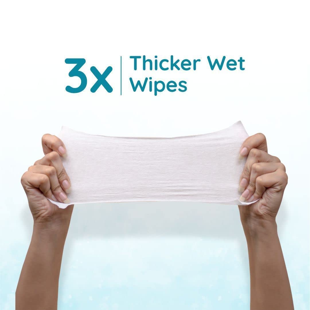 Mother Sparsh 99% Pure Water Baby Wipes (40 Unscented Wipes) Travel Friendly Pack made with Plant Based Fabric