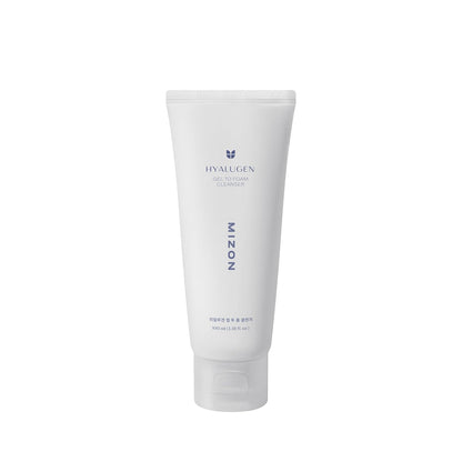 MIZON Hyalugen Gel To Foam Cleanser Collagen Hyaluronic Acid Hydrating Hypoallergenic Face Wash for Dry Skin Moisturizing Korean Skincare - 100 ml