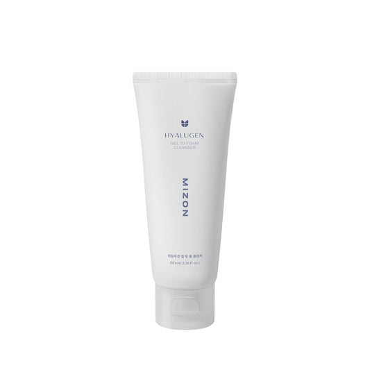 MIZON Hyalugen Gel To Foam Cleanser Collagen Hyaluronic Acid Hydrating Hypoallergenic Face Wash for Dry Skin Moisturizing Korean Skincare - 100 ml