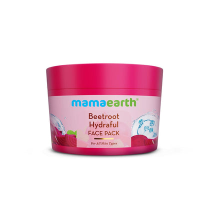 Mamaearth Beetroot Hydraful Face Pack with Beetroot & Hyaluronic Acid for All Skin Types - 200 g | Natural DIY-like Texture | Gives Hydrated Pink Glow | Crafted with Beetroot & Hyaluronic Acid | Free from Harmful Chemicals