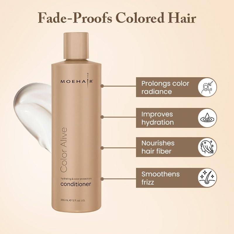Moehair Color Alive Conditioner - 355ml | Improves hydration, Smoothens frizz, Nourishment, soothes colored hair