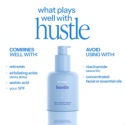 d'you Hustle Multiactive Vitamin C Face Serum with Niacinamide & Hyaluronic Acid |Serum for Men & Women | Korean Skin Care Product |