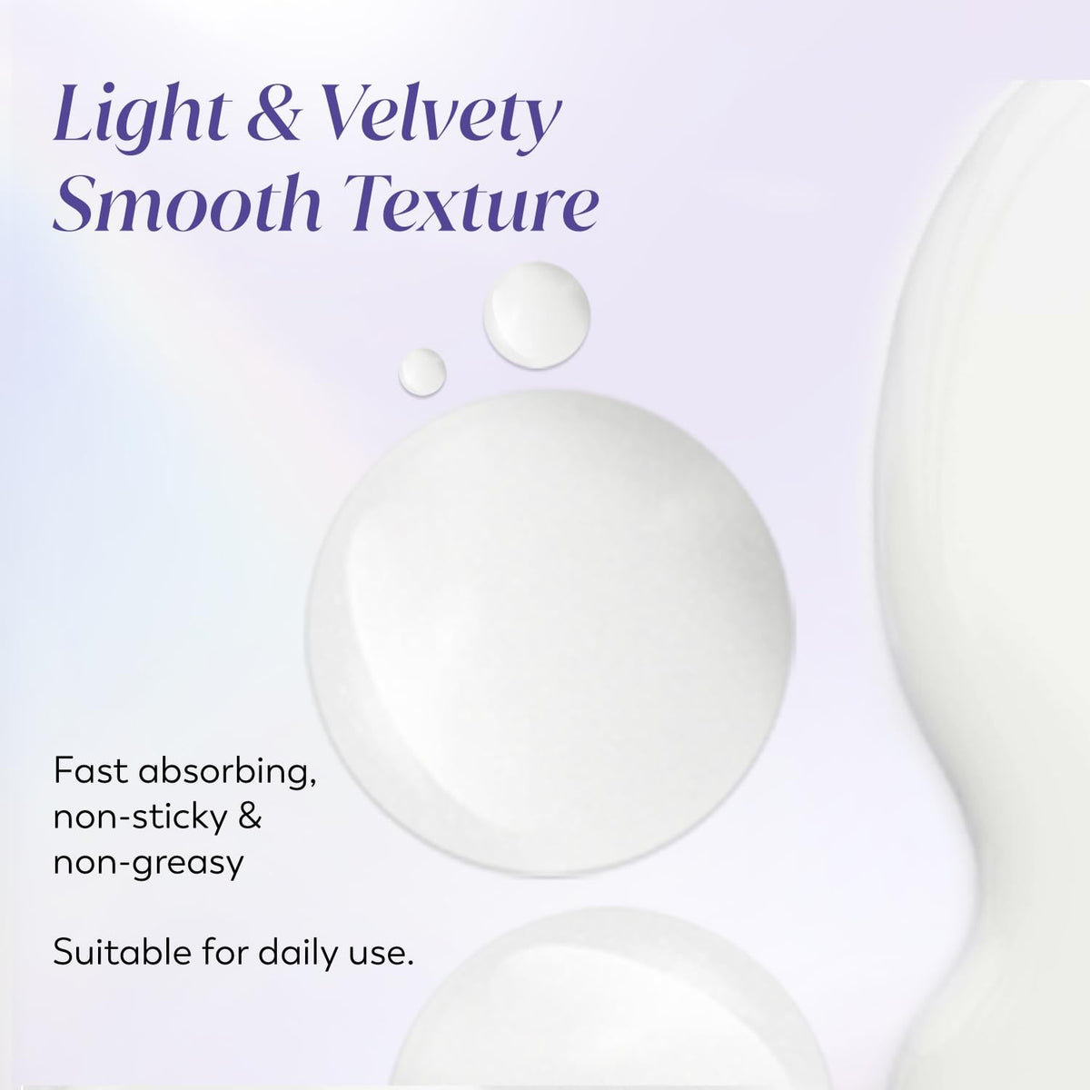 Product with light and velvety smooth texture on a white background