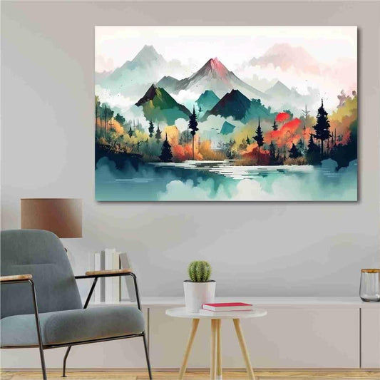 Unframed Rolled Art Print||Abstract Nature Art Canvas Wall Art Print for Home Décor And Office||Unframed canvas Painting For Wall decor||Home wall and Office Interior CR-127