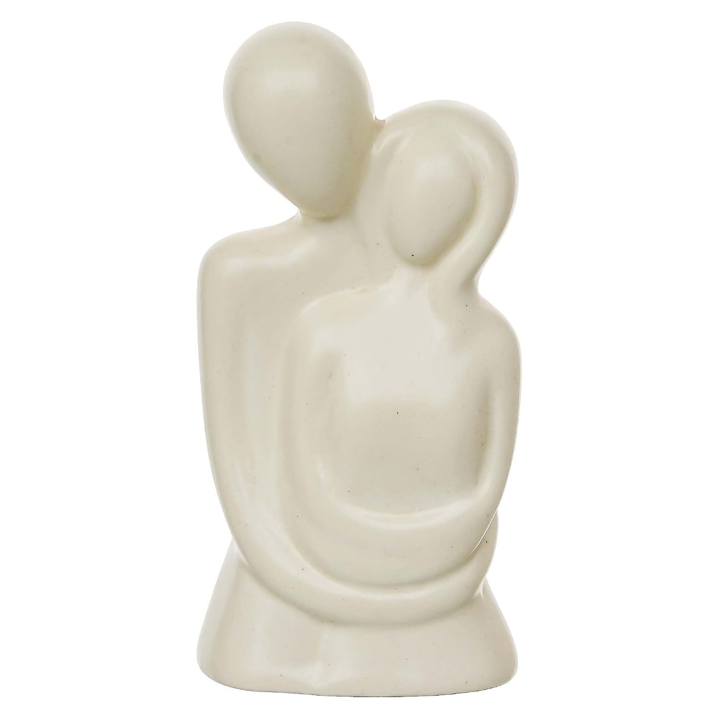 eCraftIndia Resin White Romantic Couple Showpiece| Decorative Cute Loving Couple Statue Figurines| Home Decor Items for Living Room Bedroom Hall Office| Home Decor Gifts for Anniversary Valentines Day