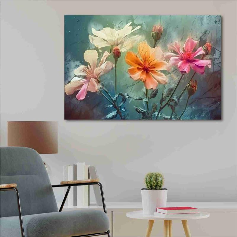 Unframed Rolled Art Print||Abstract Floral Art Canvas Wall Art Print for Home Décor And Office||Unframed canvas Painting For Wall decor||Home wall and Office Interior CR-121