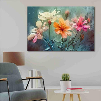 Unframed Rolled Art Print||Abstract Floral Art Canvas Wall Art Print for Home Décor And Office||Unframed canvas Painting For Wall decor||Home wall and Office Interior CR-121