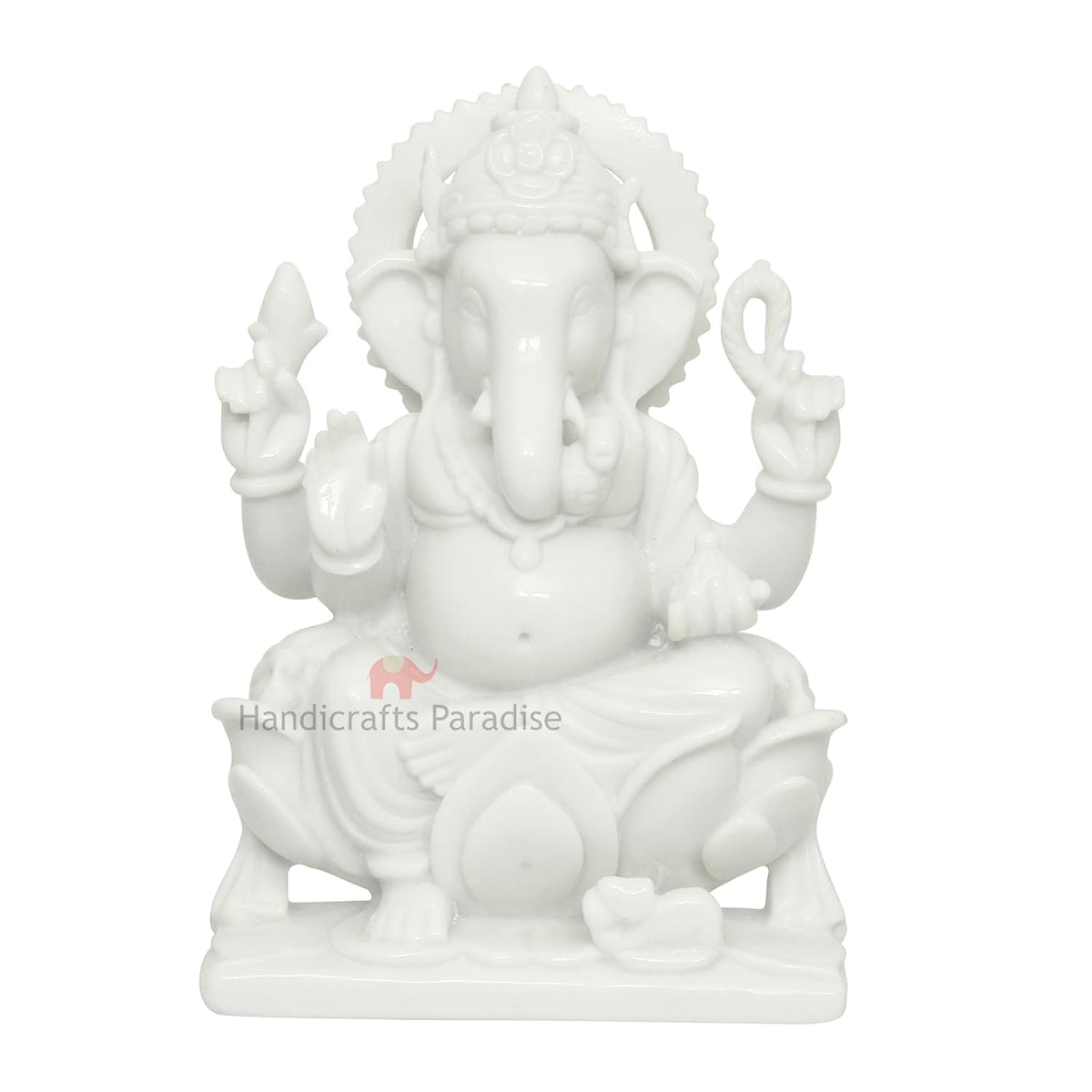 Paradise Sitting Ganesha for Puja Goodluck Blessings and Home Décor Showpiece - 6.25 inch