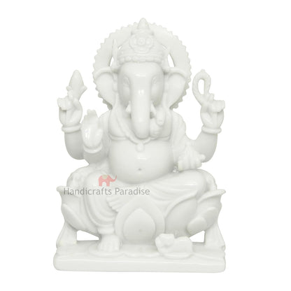 Paradise Sitting Ganesha for Puja Goodluck Blessings and Home Décor Showpiece - 6.25 inch