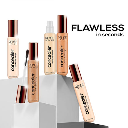 RENEE PRO Liquid Concealer - Cookie, Lightweight, Full Coverage, Long-Lasting, Buildable. Seamlessly Hides Blemishes & Dark Spots for Natural Finish. Infused with Vitamin A & Niacinamide 14ml