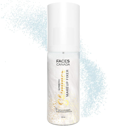FACES CANADA Ultime Pro Shimmer Makeup Fixer, 50ml | Long Lasting Makeup Setting Spray | Keeps Makeup Intact | Glamourous Shimmer Finish | Hydrates, Soothes & Refreshes Skin | Alcohol Free