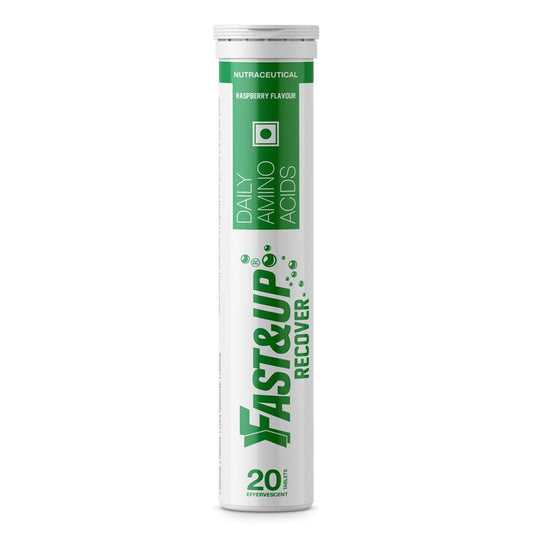 Tube of Fast&Up Recover supplement on a white background