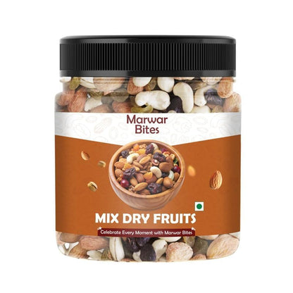 MarwarBites Mix Dry Fruit 500GM | Healthy Mixed Nuts and Seed with Almonds, Cashews, Dates, Pumpkin Seeds, Candied Amla | Reusable Jar