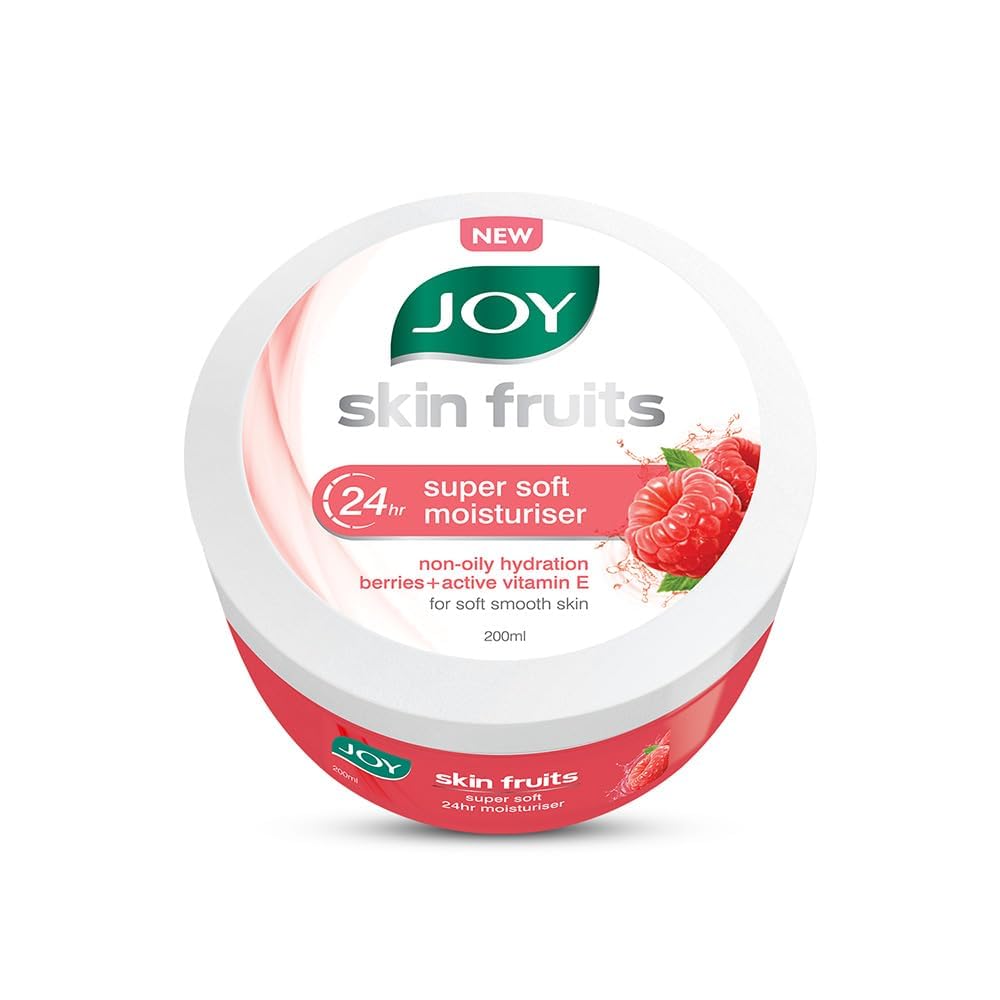 Joy Super Soft Cold Skin Cream for 24 Hr Moisturization - Berries (200ml) - Lightweight & Oil Free Moisturizer For Instant Hydration | Non Sticky & Non Greasy Cream for Hands, Face & Body