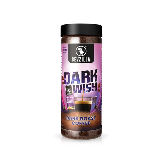 Bevzilla Black Roast (Dark Wish) Strong Coffee Powder - 200g | Make 100 Cups | Arabica Coffee Powder | Bold & Intense | Best for Espresso, Cappuccino, Latte | Hot & Cold Brew Ready