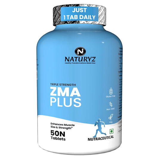 Naturyz ZMA Plus supplement bottle on a white background