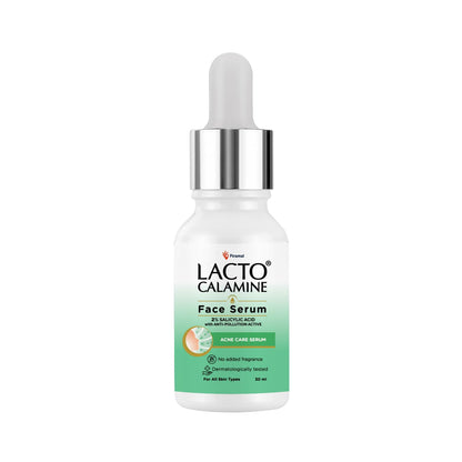Lacto Calamine 2% Salicylic Acid Face Serum | 30ml | Face Serum For Acne, Blackheads, Oil control, Open Pores & Clear Skin | Dermatologically Tested & Fragrance Free