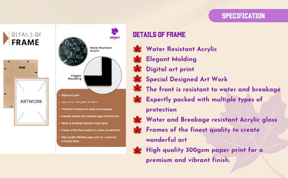 Decorative Floral Wall Art Painting with Frame
