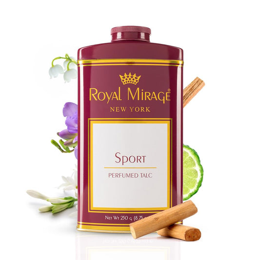 Royal Mirage Sport Deodorizing Talc | Silky Soft & Fresh Skin | Floral & Woody Notes | All-Day Refreshing Comfort | Ideal Post-Gym Talc | Energizing Scent | Unisex Powder | 250g