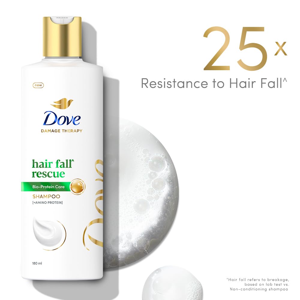 Dove Hair Fall Rescue Shampoo || For Damaged Hair|| Hair Fall Control for Thicker Hair - Mild Daily Anti Hair Fall Shampoo for Men & Women