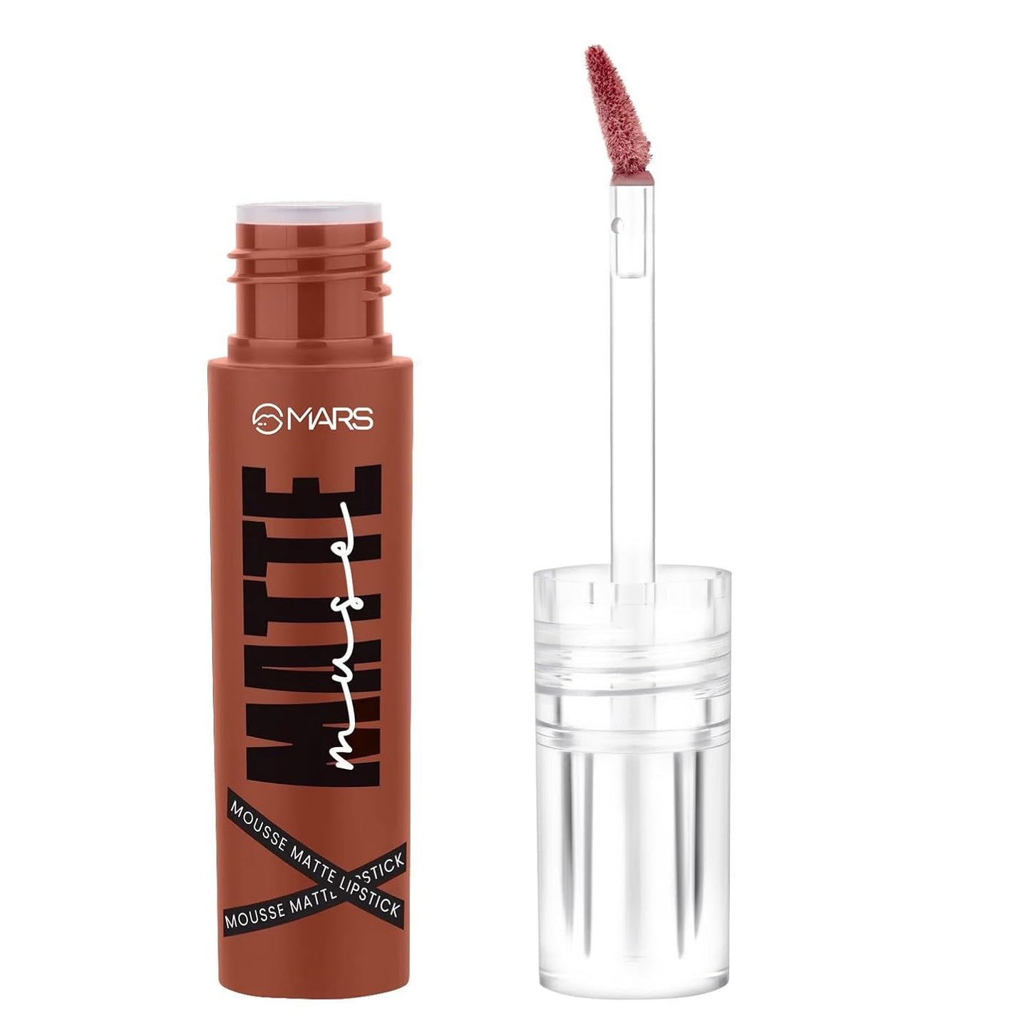 MARS Matte Muse Mousse Lipstick (3ml) (14-RUNWAY QUEEN) with Doe-Foot Applicator | Highly Pigmented | Smooth Texture | Hydrating Formula | Blurry Lips Effect