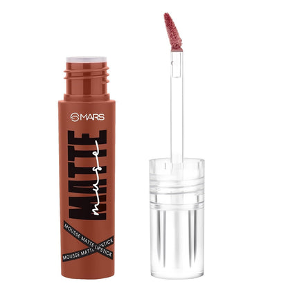 MARS Matte Muse Mousse Lipstick (3ml) (14-RUNWAY QUEEN) with Doe-Foot Applicator | Highly Pigmented | Smooth Texture | Hydrating Formula | Blurry Lips Effect