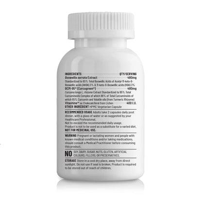 Zephivo Unived Colox, For Exercise-Induced Inflammation, Injury, & Rehab | Pain Relief, Supports Muscle & Tissue Strengthening, Joint Support | Boswellia, BCM-95® Curcumin, D3| 60 Capsules, 1 month Supply
