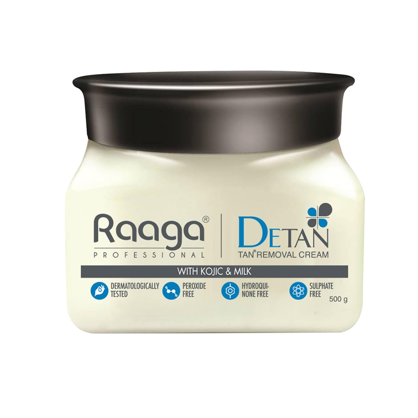 Raaga Detan tan removal cream jar on a white background