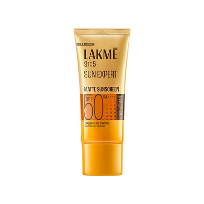 Lakme Sun Expert Matte Sunscreen SPF 50 PA+++ on a white background