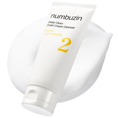 numbuzin No.2 Deep Clean Fresh Cream Cleanser, 4.05oz/ 120ml | Whipped cream foam, Deep Pore Cleansing, Natural cleaning ingredient, Moisturizing
