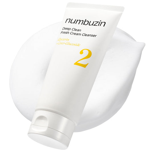 numbuzin No.2 Deep Clean Fresh Cream Cleanser, 4.05oz/ 120ml | Whipped cream foam, Deep Pore Cleansing, Natural cleaning ingredient, Moisturizing