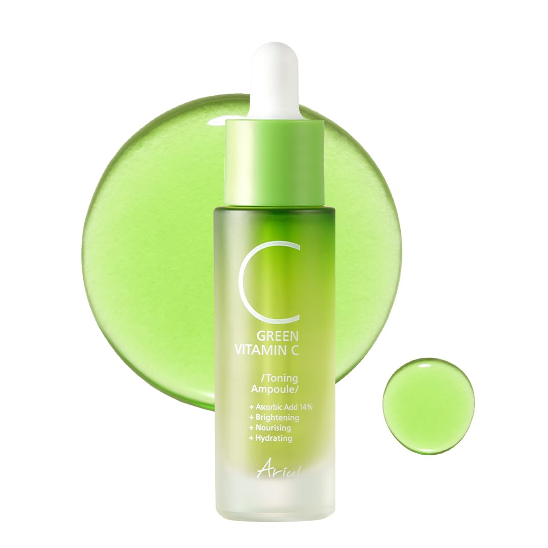 Ariul Green Vitamin C Toning Ampoule 15ml | Korean Vitamin C Face Serum for Brightening, Glow, Dark Spot Care & Uneven Skin Tone