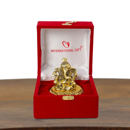 Pagdi Ganesh Idol Showpiece | 'Congratulations' Tag with Velvet Box & Carry Bag | Ideal for Weddings, Housewarmings, and Festive Celebrations
