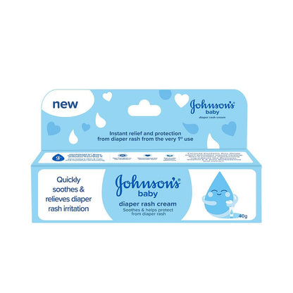 Johnson's Baby Diaper Rash Cream 40g | With Aloe Vera & Natural Beeswax | For All Skin Types Including Sensitive Skin | Clinically Proven, Soothes & Prevents Diaper Rash | No Parabens & Sulphates | Paediatrician Tested