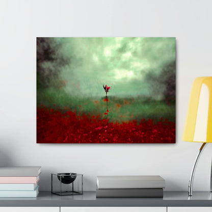 Printed Framed Canvas Painting for Home Decor Office Studio Wall Living Room Decoration (14x10inch Wrapped) - Single Flower