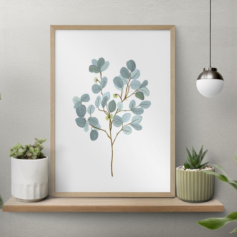 Eucalyptus Botanical Wall Painting| Modern Art Painting For Living Room Bed Room And Office | 11 X 14 Inches (Natural Frame)