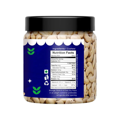 NUTRIZAIKA Premium Whole Cashews/Natural Whole Kaju 100gm | Nutritious & Delicious | Rich in Protein, Magnesium & Phosphorus | Healthy Cashew Snack | Big Size Cashews
