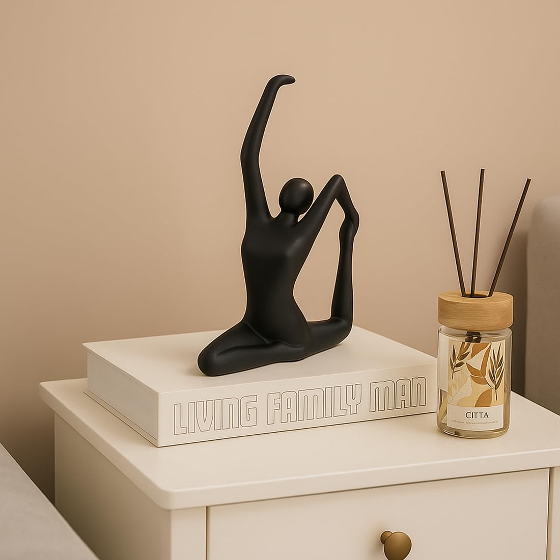 Ceramic Black Lady Statue for Home Decor - Aesthetic Showpiece - Decorative Sculpture for Home Decor & Office Decor - 17x4x20 CM