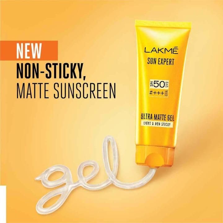 Lakmē Water Light Gel In-Vivo tested SPF 50 PA++++ Sunscreen with Niacinamide For Oily Skin, With New-Age UV Filters, Boosts Glow, Reduces Dullness & Dark Spots 100g