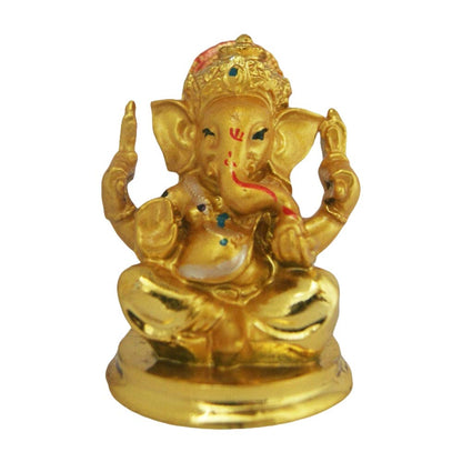 Hindu God Ganeshji Idol Sculpture Statue Puja/Car Dashboard Murti for Good Luck Financial Prosperity
