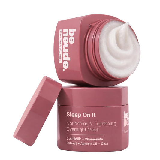 Be Neude Sleep On It Overnight Hydrating Mask 50ml – Leave-on Night Cream Mask with Goat Milk, Niacinamide for Glowing, Nourished Skin; Hydration & Repair; Suitable for Men & Women, All Skin Types