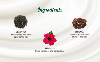 Ingredients of a hair care product displayed with corresponding text on a white background