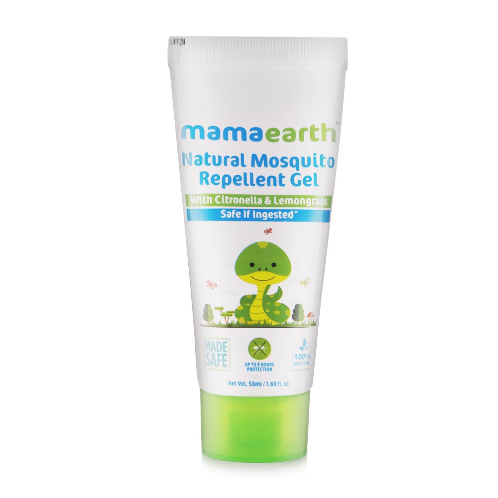 Mamaearth Natural Mosquito Repellent Gel - 50 ml | Infused with Citronella Oil, Lemongrass Oil & Peppermint Oil | DEET Free, Protects from Dengue, Malaria & Chikungunya