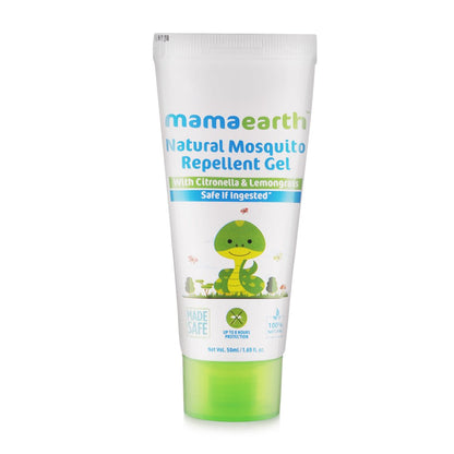 Mamaearth Natural Mosquito Repellent Gel - 50 ml | Infused with Citronella Oil, Lemongrass Oil & Peppermint Oil | DEET Free, Protects from Dengue, Malaria & Chikungunya