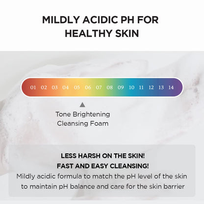 SKIN1004 Centella Tone Brightening Cleansing Gel Foam | Moisturizing & Gentle Exfoliating Cleanser with Niacinamide for Sensitive Skin, 125ml