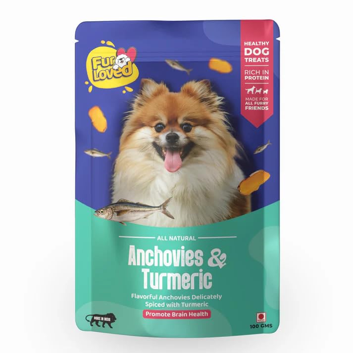 Fur Loved Anchovies & Turmeric Dog Treats - Natural Omega-3 Rich Snacks (30 GM)