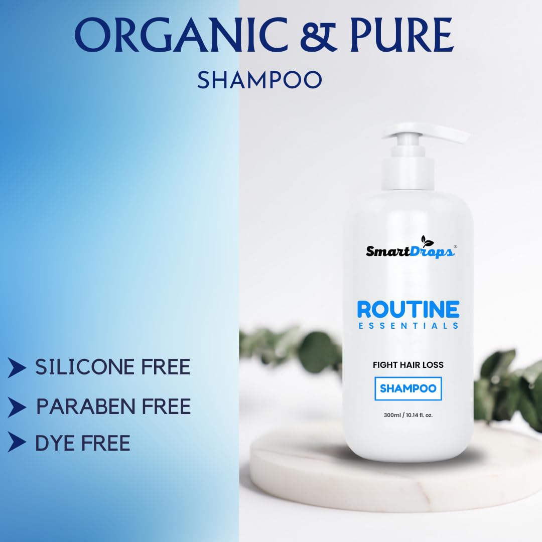 Smartdrops Shampoo for Stronger Hair - Smooth & Shine hair Shampoo | shampoo for hair fall control | shampoo for hair fall and dandruff | for oily scalp and dry ends - 300 ML