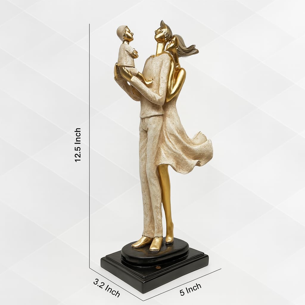 Stylish Modern Eleganct Couple Resin Romantic Figurine Statue for Home Decor (Pack of 1, Golden Brown)